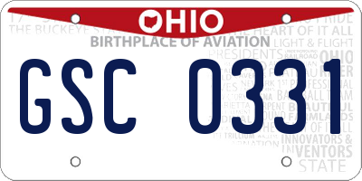 OH license plate GSC0331