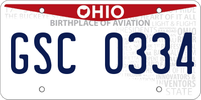 OH license plate GSC0334