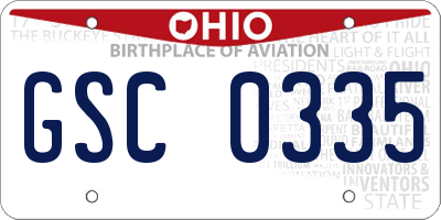 OH license plate GSC0335