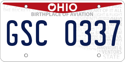 OH license plate GSC0337