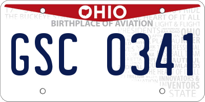OH license plate GSC0341
