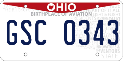 OH license plate GSC0343