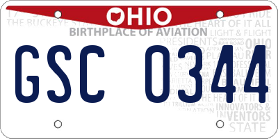OH license plate GSC0344