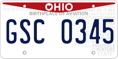 OH license plate GSC0345