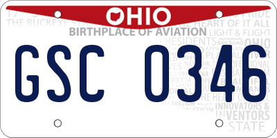 OH license plate GSC0346