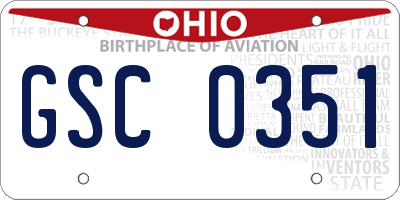 OH license plate GSC0351