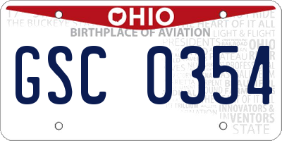 OH license plate GSC0354