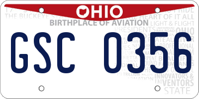 OH license plate GSC0356