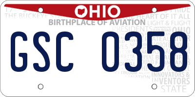 OH license plate GSC0358
