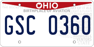 OH license plate GSC0360