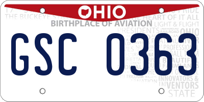 OH license plate GSC0363