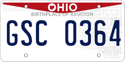 OH license plate GSC0364