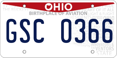 OH license plate GSC0366