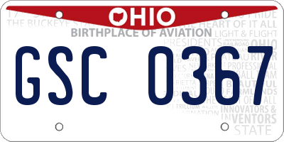 OH license plate GSC0367