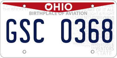 OH license plate GSC0368