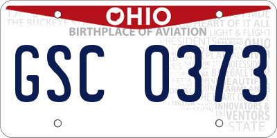 OH license plate GSC0373