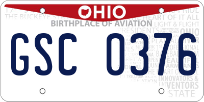 OH license plate GSC0376