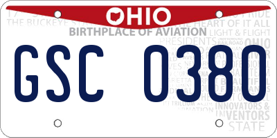 OH license plate GSC0380