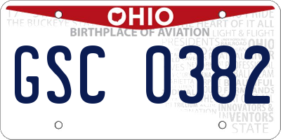 OH license plate GSC0382