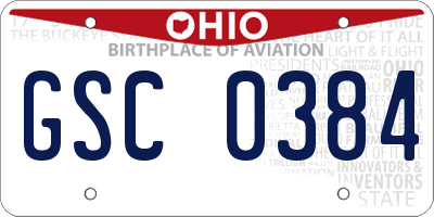 OH license plate GSC0384