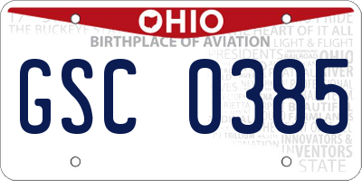 OH license plate GSC0385