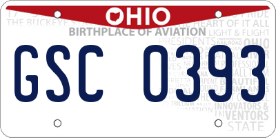 OH license plate GSC0393