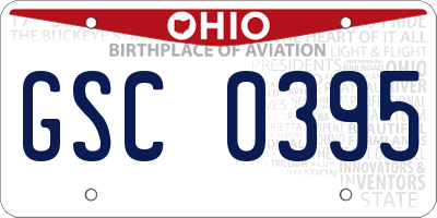 OH license plate GSC0395
