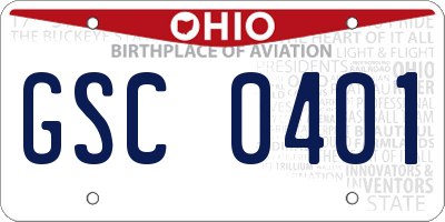 OH license plate GSC0401