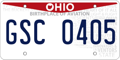 OH license plate GSC0405