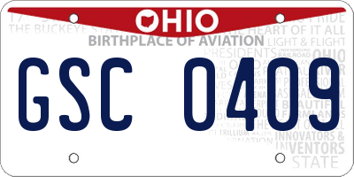 OH license plate GSC0409