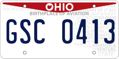 OH license plate GSC0413