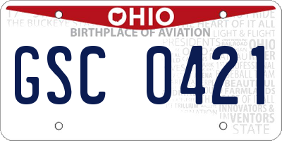 OH license plate GSC0421