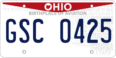 OH license plate GSC0425