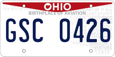 OH license plate GSC0426