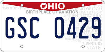 OH license plate GSC0429