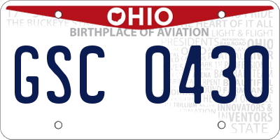 OH license plate GSC0430