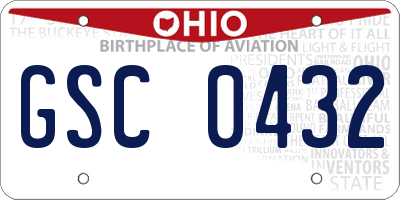 OH license plate GSC0432