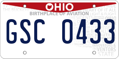 OH license plate GSC0433