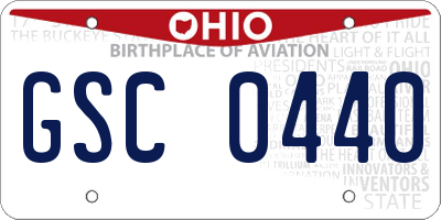 OH license plate GSC0440