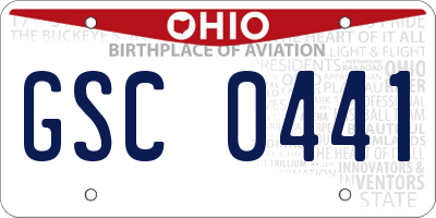 OH license plate GSC0441