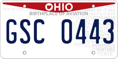 OH license plate GSC0443