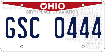OH license plate GSC0444