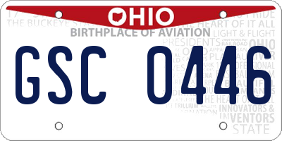 OH license plate GSC0446