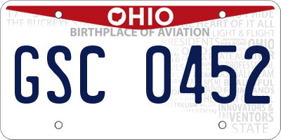 OH license plate GSC0452