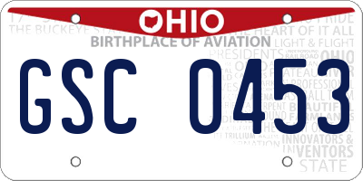 OH license plate GSC0453