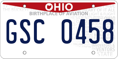 OH license plate GSC0458