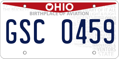 OH license plate GSC0459