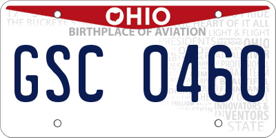 OH license plate GSC0460