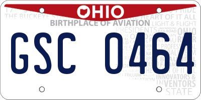 OH license plate GSC0464