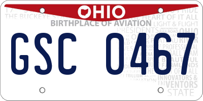 OH license plate GSC0467